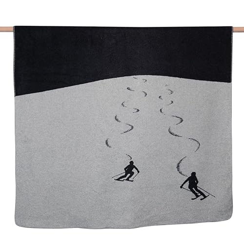 David Fussenegger [W0724] Wohndecke Skifahrer anthrazit, 200x150 cm von David Fussenegger