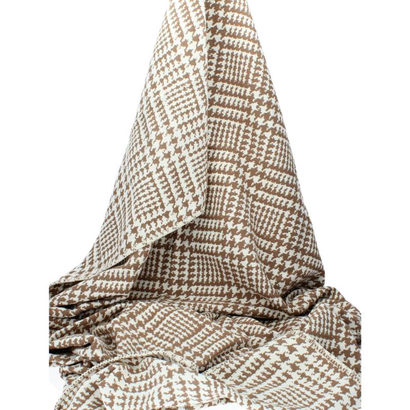 David Fussenegger NOVA Baumwollüberwurf Überwurf Glencheck 220 x145 cm kork von David Fussenegger Textil GmbH