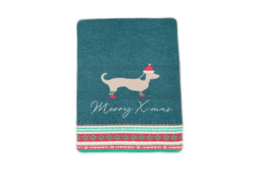 David Fussenegger [SA2024/08] Haustierdecke Merry X-Mas klein tannengrün, 90x70 cm von David Fussenegger