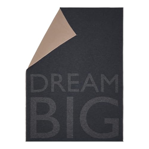 David Fussenegger leichte Kuscheldecke Dream Big 140x200cm weiche Flanelldecke aus Recycling-Baumwolle nachhaltig produziert ÖkoTex100 GRS Made in Austria Farbe Anthrazit von David Fussenegger