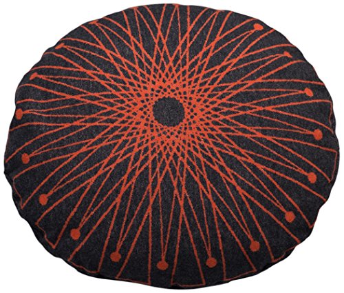David Fussenegger runde Kissenhülle Silvretta Kreisform Afrikanisch, Baumwoll-Mischgewebe, Orange/grau, 60 x 60 cm von David Fussenegger