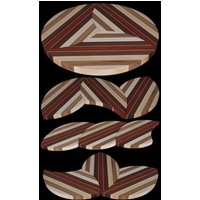 Massives Hartholz-Schnitt- Und Servierbrett-Set - Mittlere Farbe Holz 14 Zoll Durchmesser Gesamtgröße von DavidLevyCreations