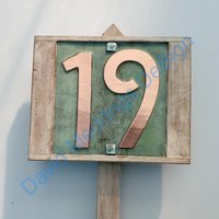 Arts & Crafts Yard Rasen Gartenhaus Schild 1-3x Zahlen 150 Mm in Kupfer Mit Eichenrahmen - Post Optional Hgt von DavidMeddingsDeSign