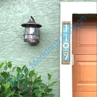 Mission Mackintosh Style Eiche Gerahmt Und Kupfer Adressschild, 4x Nos 3 "/ 75 Mm Oder 4"/ 100 Hoch Hgss von DavidMeddingsDeSign