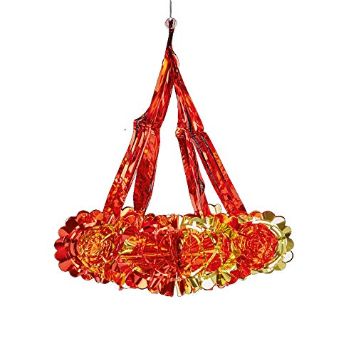 Davies Kronleuchter / Kronleuchter, 2 Farbtöne, Folie, 40 cm, Rot / goldfarben von Davies