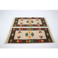 1960Er Jahre Set Mit Zwei Mid-Century Kelim Teppichen/Aus Wolle von Davintdesign