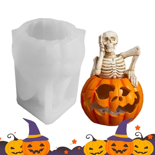 Davivian 3-D Halloween Silikonschimmel | Kürbiskopf Schädel Silikonform Für Kerzen | Handgemachte Deko Für Torten Kekse Schokolade Dessert Tischdekoration Davivian 3-D Halloween Silikonschimmel | Kürbiskopf Schädel Silikonform Für Kerzen | Handgemachte Deko Für Torten Kekse Schokolade Dessert Tischdekoration von Davivian