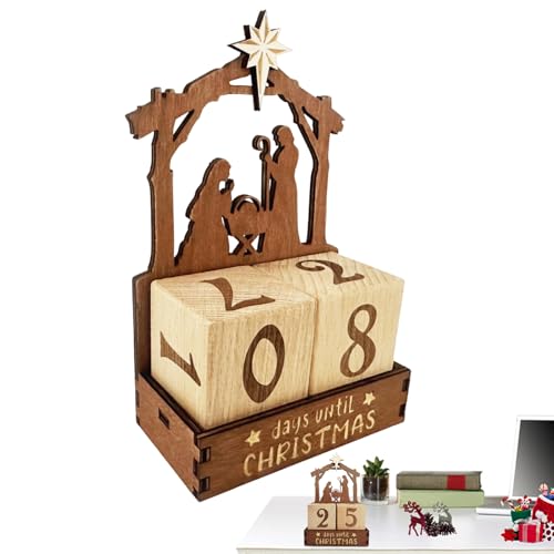 Davivian Adventskalender - 25 Tage Weihnachtskrippe Holz Kalender,Sammelstück Tischdekoration Für Ausstellungsregal Wohnzimmer Festliche Winterzeit Davivian Adventskalender - 25 Tage Weihnachtskrippe Holz Kalender,Sammelstück Tischdekoration Für Ausstellungsregal Wohnzimmer Festliche Winterzeit von Davivian