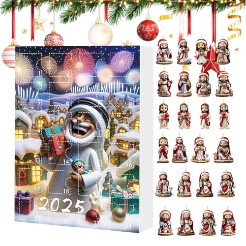 Davivian Adventskalizer Weihnachtscountdown | 2D Acryl Jesus Ornament Weihnachtsadvent 2025 - Festliche Dekoration Für Fenster Zweige Auto Außenwand Eingangsbereich Garten Davivian Adventskalizer Weihnachtscountdown | 2D Acryl Jesus Ornament Weihnachtsadvent 2025 - Festliche Dekoration Für Fenster Zweige Auto Außenwand Eingangsbereich Garten von Davivian