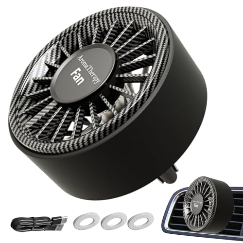 Davivian Auto Kühllüfter, Kühlventilator Mit Klemme, Tragbarer Ventilator Mit Farbiger Beleuchtung Für Fahrzeug & Raum von Davivian