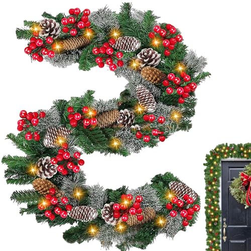Davivian Beleuchteter Weihnachtskranz,Wetterfeste Beleuchtete Weihnachtsgirlande | Kunstliche Tischdekoration Wanddeko Für Innenbereich Außenbereich Haus Unternehmen Davivian Beleuchteter Weihnachtskranz,Wetterfeste Beleuchtete Weihnachtsgirlande | Kunstliche Tischdekoration Wanddeko Für Innenbereich Außenbereich Haus Unternehmen von Davivian