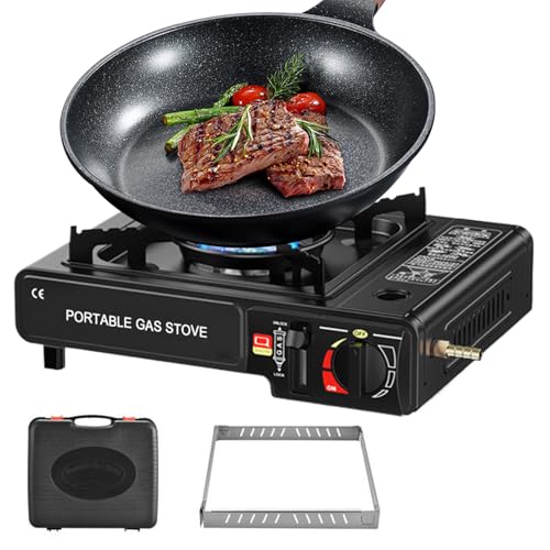 Davivian Campingkocher | Kassettenkocher,Outdoor Kocher 2 in 1 Campingkocher Tragbarer Grillkocher für Picknick Camping Abenteuer Tischkocher Wanderkocher von Davivian