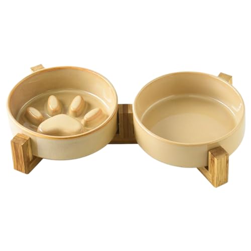 Davivian Hundefutternapf Slow Feeder | Niedliches Pfotenabdruck Keramik Hundeessen Und Wassernapf Set,Haustierzubehör für Haus Garten Indoor Outdoor Stehen Auto Camping Davivian Hundefutternapf Slow Feeder | Niedliches Pfotenabdruck Keramik Hundeessen Und Wassernapf Set,Haustierzubehör für Haus Garten Indoor Outdoor Stehen Auto Camping von Davivian
