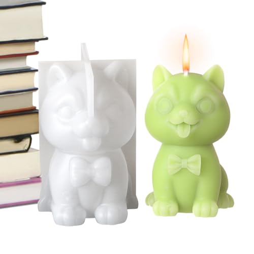 Davivian Hundekerzen Silikonform, Zementformen Für Wohndekoration, 3D Deko Ornament Gipsform Mit Gießwerkzeug Für Wohnaccessoires von Davivian