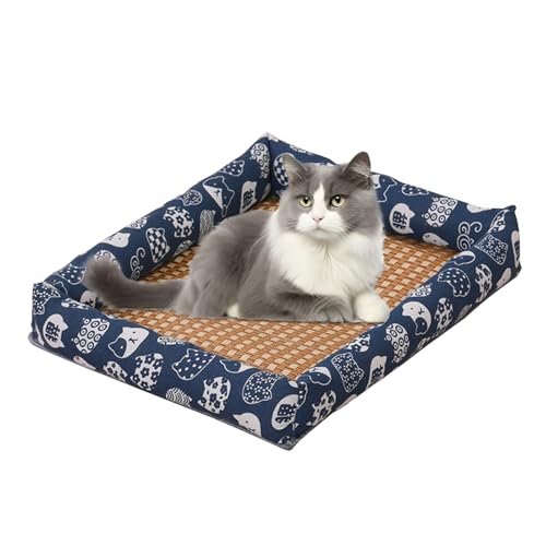 Davivian Katzen Kühlbett | Bequeme Katzenschlafplatz Kühlmatte Für Innen - Tierbetten Für Welpen Kätzchen Kaninchen Hamster Ältere Haustiere Haus Garten Büro Auto Terrasse Außenbereich Spielzone von Davivian