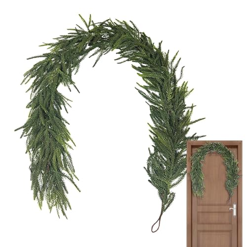 Davivian Kieferngirlande Realistisch - Echt Tannennadeln Winter Girlande,Deko Kränze Für Feiertage Indoor Outdoor Tisch Kamin Wand von Davivian