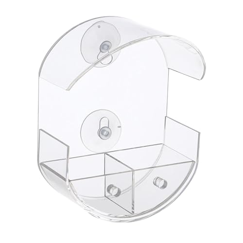 Davivian Klarvogelhäuschen Für | Vogelsaugfutterspender - Abnehmbarer Spritzdichter Futterbehälter Aus Acryl Transparent Für Garten Wohnung Balkon Terrasse von Davivian