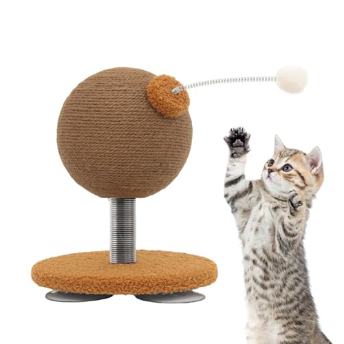 Davivian Kratzball Für Katzen,Kratzspielzeug Für Kätzchen - Interaktiver Saugnapf Ball Für Mehrkatzen, Innenbereich Und Unterhaltung von Davivian