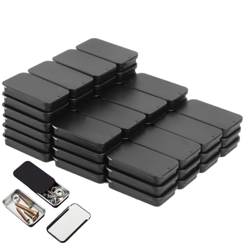 Davivian Metallboxen Mit Deckeln | Rechteckige Aufbewahrungsdosen Für Tabletten & Pillen | Praktische Aufbewahrungsboxen Mit Schiebedeckel 60er Set Für Camping Reisen Wandern Schmuck Tee Süßigkeiten von Davivian