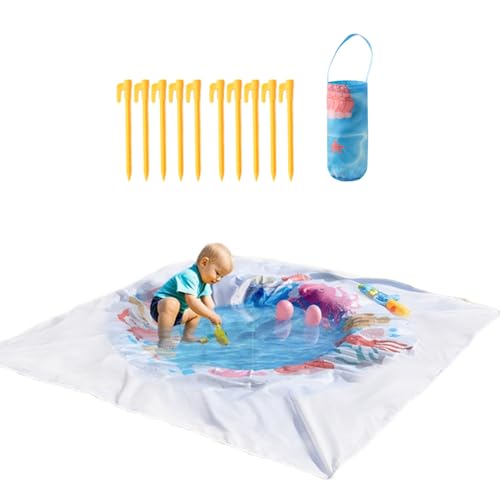 Davivian Pool | Faltbares Plantschbecken Für Babys Mit Aufbewahrungstasche,2-in-1 Cartoon Wasserspielzeug Mit Erdspießen Tragbare Matte Für Garten Familie Camping See Picknick Park Davivian Pool | Faltbares Plantschbecken Für Babys Mit Aufbewahrungstasche,2-in-1 Cartoon Wasserspielzeug Mit Erdspießen Tragbare Matte Für Garten Familie Camping See Picknick Park von Davivian