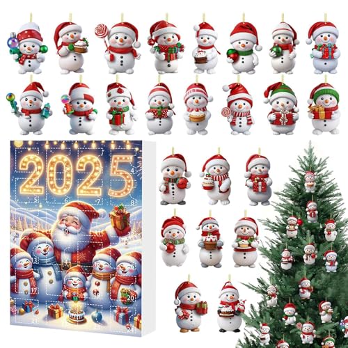 Davivian Weihnachtsadventskalender - 2D Acrylic Kreativ Kalender | Motiv Baumdekoration Für Kinder Frauen Männer Mädchen Erwachsene Fenster Tisch Deko von Davivian