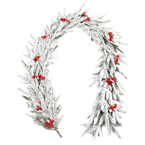 Davivian Weihnachtsbaum Girlande,Innenraum Fensterdekoration | Festliche Wiederverwendbare Girlande für Party Hochzeit Feiertag Weihnachten Tür Kamin Tisch Außenbereich Winter von Davivian