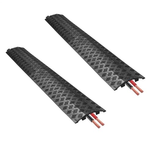 Kabelbrücke Boden Außen Schwarz - 1/2 Stück Kabelschutz Aussenbereich - Außenbereich Überfahrbar Kabelübergang, Kanalabdeckung Aus PVC, Schlauchbrücke Geeignet Für PKWs & Fußgänger von Davivian