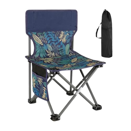 Klappbar Leicht Campinghocker Mit Lehne 130 Kg - 26cm Hoch Klein Faltbar Klapphocker Gartenhocker Fußhocker Hocker - Campingstühle Falthocker Angelhocker Mit Seitentasche Zum Wandern, Bergsteig von Davivian