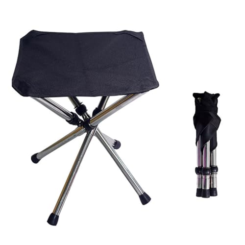 Tragbare Klein Campinghocker Faltbar Leicht - 35cm Hoch Klappbar Campingstühle Klapphocker Gartenhocker Fußhocker Hocker Picknickhocker Aus Edelstahl - Falthocker Zum Angeln, Wandern, Rucksack von Davivian