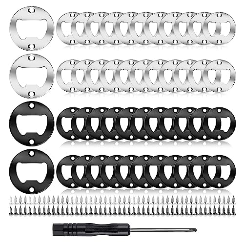 Dawafit FlaschenöFfner-Einsatz-Sets, Runder DIY-FlaschenöFfner, Hardware-Kit, DIY-BieröFfner, Runder DIY-FlaschenöFfner, Schwarz + Silber von Dawafit