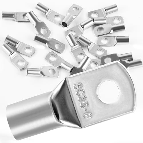 10 Stk Kabelschuh 35mm2 Rohrkabelschuh M6 Ringkabelschuh Verdicktes Kupfer Unisolierte SC Kabelschuhe Silber 10 Stk Kabelschuh 35mm2 Rohrkabelschuh M6 Ringkabelschuh Verdicktes Kupfer Unisolierte SC Kabelschuhe Silber von Dawenur