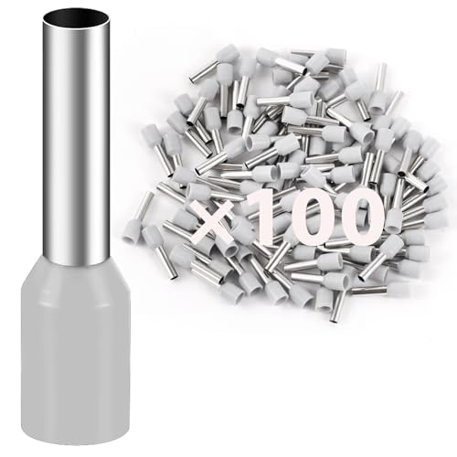 100Stk 4mm² Aderendhülsen 12mm Lang Aderendhülse Teillisoliert PVC Kabel-Verbinder aus Kupfer verzinnt von Dawenur