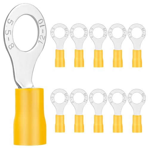 10x Ringkabelschuhe 4-6 mm²gelb Loch-Ø M8 Kabelschuhe Quetschverbinder Teillisoliert PVC Kabel-Verbinder aus Kupfer verzinnt 10x Ringkabelschuhe 4-6 mm²gelb Loch-Ø M8 Kabelschuhe Quetschverbinder Teillisoliert PVC Kabel-Verbinder aus Kupfer verzinnt von Dawenur