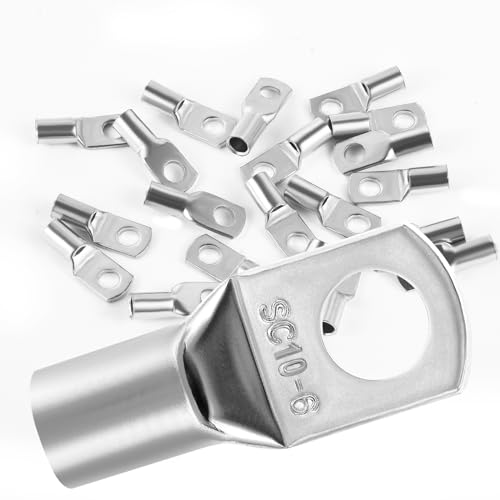 20 Stk Kabelschuh 10mm2 Rohrkabelschuh M6 Ringkabelschuh Verdicktes Kupfer Unisolierte SC Kabelschuhe Silber 20 Stk Kabelschuh 10mm2 Rohrkabelschuh M6 Ringkabelschuh Verdicktes Kupfer Unisolierte SC Kabelschuhe Silber von Dawenur