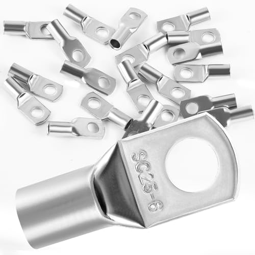 20 Stk Kabelschuh 25mm2 Rohrkabelschuh M6 Ringkabelschuh Verdicktes Kupfer Unisolierte SC Kabelschuhe Silber 20 Stk Kabelschuh 25mm2 Rohrkabelschuh M6 Ringkabelschuh Verdicktes Kupfer Unisolierte SC Kabelschuhe Silber von Dawenur