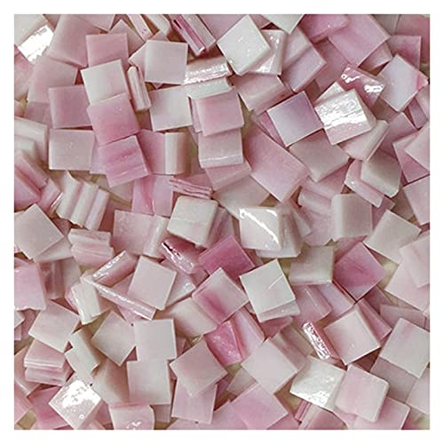 DawnDream Mosaiksteine 50g / Beutel Mischfarbe Square Klarglas Mosaikfliesen für DIY. Handwerksmosaik Machen. Mosaiksteine zum basteln (Color : Pink, Weight : 50g) von DawnDream