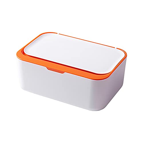 DawnDream Taschentuchbox Desktop-Tissue-Box-Halter Moderne staubdichte, einfache Verwendung Nasser Wisch-Spenderhalter für Home Office KosmetiktüCher Box (Color : Orange) von DawnDream