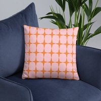 Rosa Gemustertes Akzent-Kissen Pfirsich Blumen - Orange Und Rosa Kissen Dekokissen Stuhlkissen Sofakissen Rosa Gemustertes Akzent-Kissen Pfirsich Blumen - Orange Und Rosa Kissen Dekokissen Stuhlkissen Sofakissen von DawnsboutiqueFinds