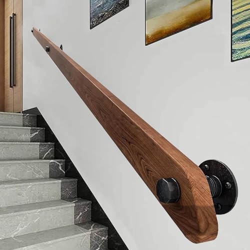 Hölzerne Handläufe für Treppen Treppengeländer Wandmontierter rutschfester Haltegriff Handlauf für Home Indoor Lofts Steps Decking Stairs Massivholz (A, 180CM) von Dawselod