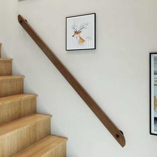 Hölzerne Handläufe für Treppen Treppengeländer Wandmontierter rutschfester Haltegriff Handlauf für Home Indoor Lofts Steps Decking Stairs Massivholz (Size : 120cm) von Dawselod