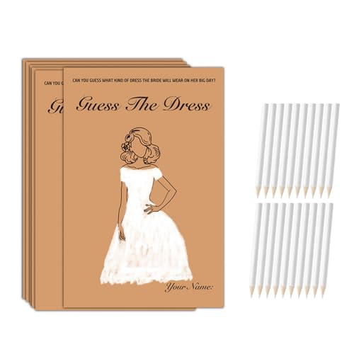 1 Set Guesses The Dress Bridal Shower Games Guesses The Dress Card Bridal Shower Game Wedding Shower Games with Pencil von Dawutocap