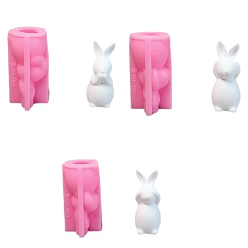 3 PCs Easters Kaninchen Formen Gussformen Plasters Formen Tierische Silikonform Gussgussform Formen Epoxidharzformen von Dawutocap