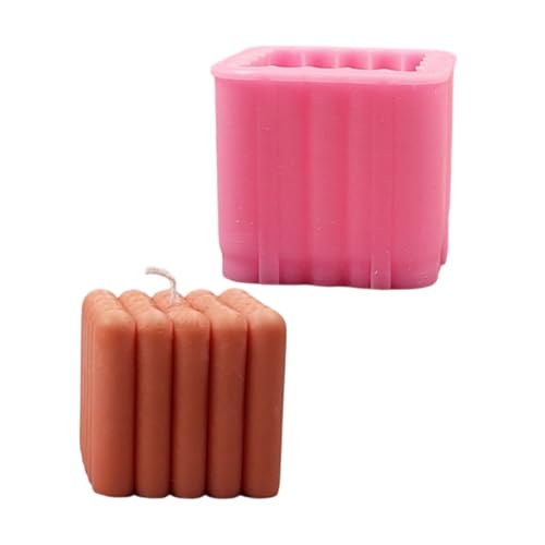 3D Würfel Kerzenform Silikonform Seife Formen Ornament Formen Gussform Formen Geometrische Gestreifte Schimmelpilze Handwerksbedarf von Dawutocap