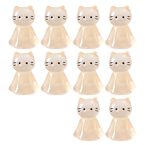 Dawutocap 10 Stück Kreative Glow in Dark Cartoon Katzen mit Umhang Miniaturfiguren Garten Landschaft Ornamente für Zuhause von Dawutocap