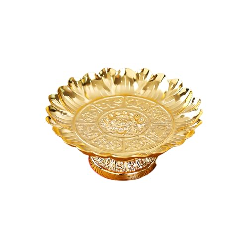 Dawutocap Traditioneller buddhistischer Offering-Teller mit Lotus-Muster, Heim-Tempel-Dekoration, Tablett von Dawutocap