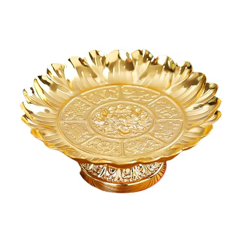 Dawutocap Traditioneller buddhistischer Offering-Teller mit Lotus-Muster, Heim-Tempel-Dekoration, Tablett von Dawutocap