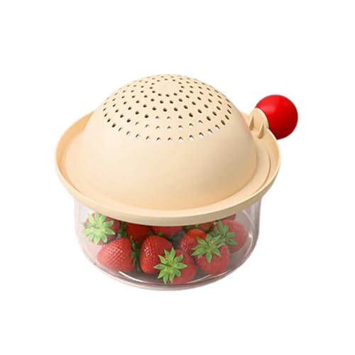 Doppelschichtiges, vibriertes Sieb mit Ablaufkorb für effizientes Waschen von Obst und Gemüse und moderne Küchendekoration, Küchendekoration von Dawutocap