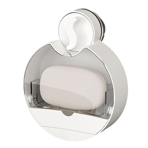 Platzsparende Seifenschale, Wand-Saugnapf, Badezimmer-Organizer mit sicherem Saugnapf mit Deckel, einfache Reinigung, Design Deckel, Badezimmer-Organizer von Dawutocap