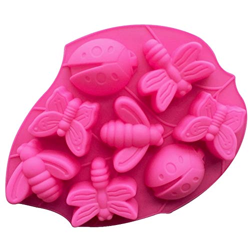8 Insekt Schmetterling Libelle Kuchen-Fondant-Form-Bpa Frei Kuchen Form Werkzeuge Soap Candy Pop-Silikon-Kuchen Pan - Zufällige Farbe von Dawwoti