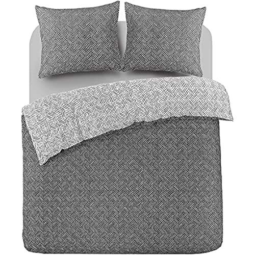 DayDream bedwear Fenna Bettbezüge, Baumwolle, Schwarz/Weiß, 200 x 200/220 cm von daydream